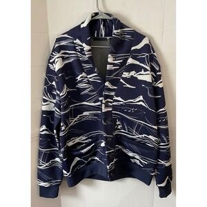 Greyson Mens Cardigan Sweater Lake Como shawl navy XL Chene